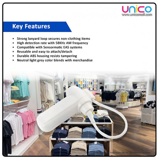 Retail Security Tag with Lanyard – AM 58KHz Anti-Theft System for Shops & Stores