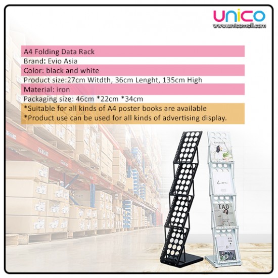 Foldable Metal A4 Stand for Brochure Newspaper Magazine Book Foldable Metal A4 Stand for Brochure Newspaper Magazine Book