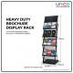 Heavy Duty 4 Tier Brochure Display Rack Metal Floor Stand Organizer