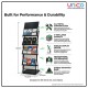 Heavy Duty 4 Tier Brochure Display Rack Metal Floor Stand Organizer