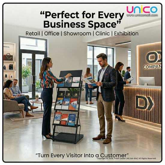 Heavy Duty 4 Tier Brochure Display Rack Metal Floor Stand Organizer