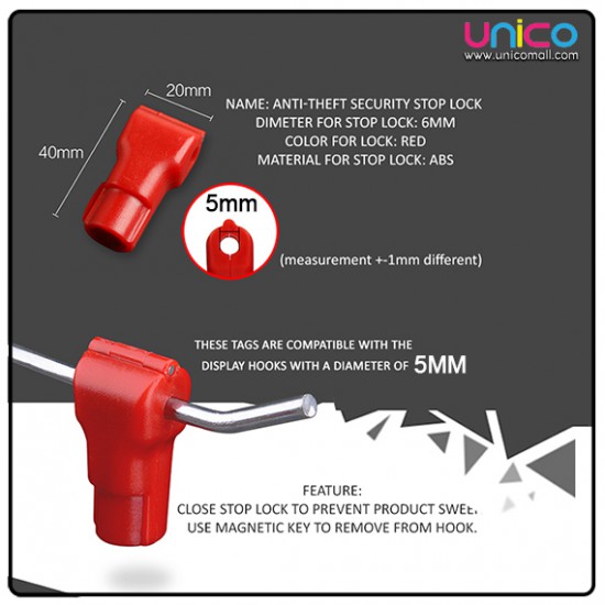 Anti-Theft Security 5mm Stop Lock