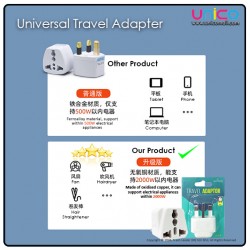 INFINEO Travel Adapter for AU, US, EU to UK – 3-Pin Plug Converter