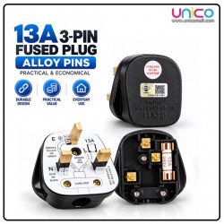 Malaysia 13A 3 Pin Fused Plug with Durable Alloy Pins