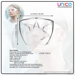 Reusable Full Face Shield with Anti-Fog Clear Visor – Safety Protection for Work, Travel & Public Use