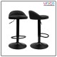 Modern PU Leather Bar Stool with Footrest | Black Modern PU Leather Bar Stool with Footrest | Black