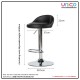 Modern PU Leather Bar Stool with Footrest | Black Modern PU Leather Bar Stool with Footrest | Black