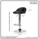 Modern PU Leather Bar Stool with Footrest | Black