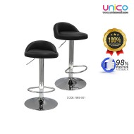 Modern PU Leather Bar Stool with Footrest | Silver