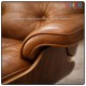 Luxury Swivel Leather Lounge Chair with Ottoman, Modern Comfort