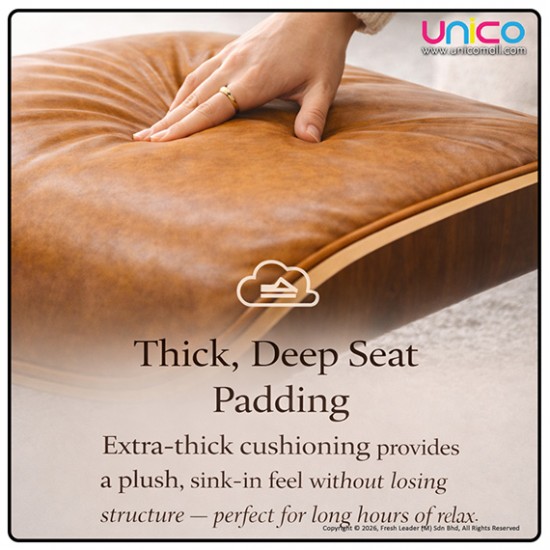 Luxury Swivel Leather Lounge Chair with Ottoman, Modern Comfort