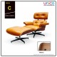 Luxury Swivel Leather Lounge Chair with Ottoman, Modern Comfort