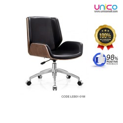 Luxury Ergonomic Office Chair - Medium Back Leather Boss Chair
