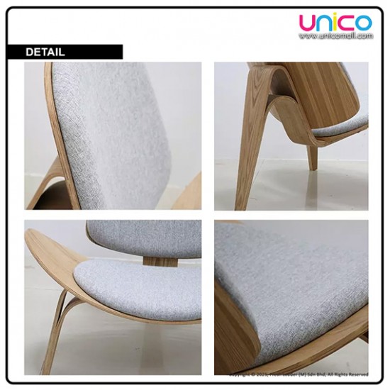 Modern Nordic Accent Chair – Wooden Lounge Chair with PU Leather or Fabric Seat Modern Nordic Accent Chair – Wooden Lounge Chair with PU Leather or Fabric Seat
