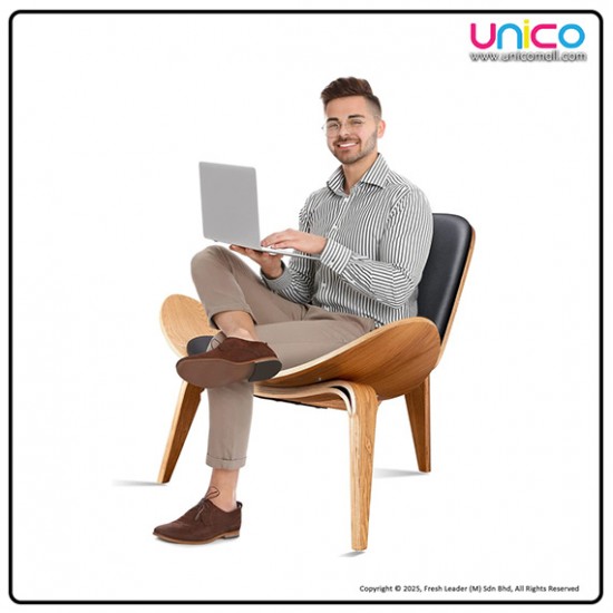 Modern Nordic Accent Chair – Wooden Lounge Chair with PU Leather or Fabric Seat Modern Nordic Accent Chair – Wooden Lounge Chair with PU Leather or Fabric Seat