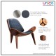 Modern Nordic Accent Chair – Wooden Lounge Chair with PU Leather or Fabric Seat Modern Nordic Accent Chair – Wooden Lounge Chair with PU Leather or Fabric Seat