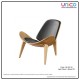 Modern Nordic Accent Chair – Wooden Lounge Chair with PU Leather or Fabric Seat Modern Nordic Accent Chair – Wooden Lounge Chair with PU Leather or Fabric Seat
