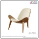 Modern Nordic Accent Chair – Wooden Lounge Chair with PU Leather or Fabric Seat Modern Nordic Accent Chair – Wooden Lounge Chair with PU Leather or Fabric Seat