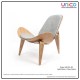 Modern Nordic Accent Chair – Wooden Lounge Chair with PU Leather or Fabric Seat Modern Nordic Accent Chair – Wooden Lounge Chair with PU Leather or Fabric Seat