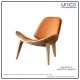 Modern Nordic Accent Chair – Wooden Lounge Chair with PU Leather or Fabric Seat Modern Nordic Accent Chair – Wooden Lounge Chair with PU Leather or Fabric Seat