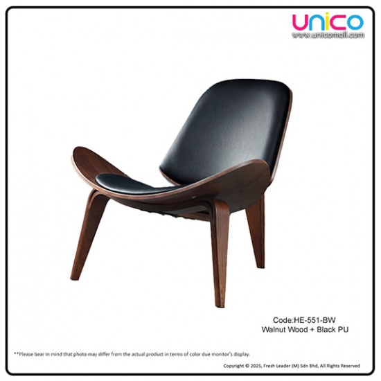 Modern Nordic Accent Chair – Wooden Lounge Chair with PU Leather or Fabric Seat Modern Nordic Accent Chair – Wooden Lounge Chair with PU Leather or Fabric Seat
