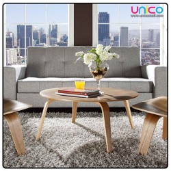 Modern Scandinavian Round Coffee Table – Sturdy Wooden Design for Living Room & Office