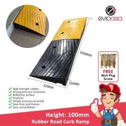 Heavy Duty Rubber Road Curb Ramp, Height 100MM