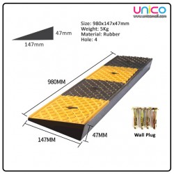 Heavy-Duty Rubber Curb Ramp | 47mm Height | 980mm Length