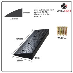 Heavy Duty Rubber Road Curb Ramp, Height 97MM