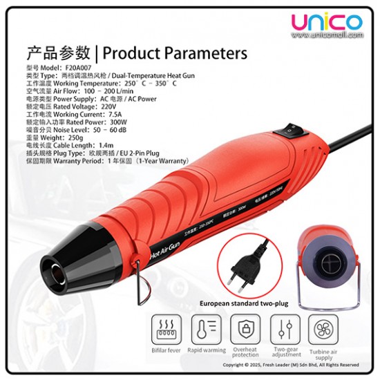 Portable 300W Heat Blower for DIY, Craft Projects & Shrink Wrapping