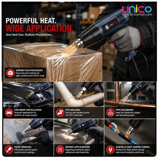 220V 2000W Shrink Film Heat Gun Blower + Free 3 Pin Plug