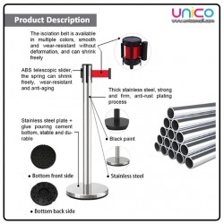 Silver and Black Queue Pole Stand: Sturdy and Stylish Crowd Control Equipment