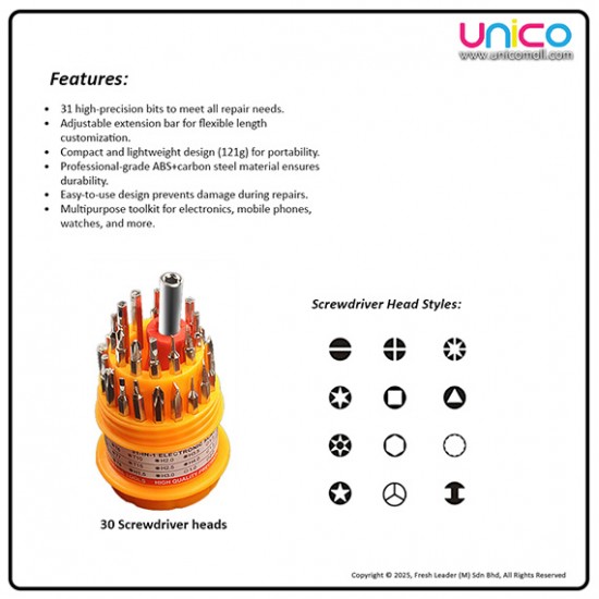 Universal 31-in-1 Multi-Function Screwdriver Set for Electronics and Gadgets Universal 31-in-1 Multi-Function Screwdriver Set for Electronics and Gadgets