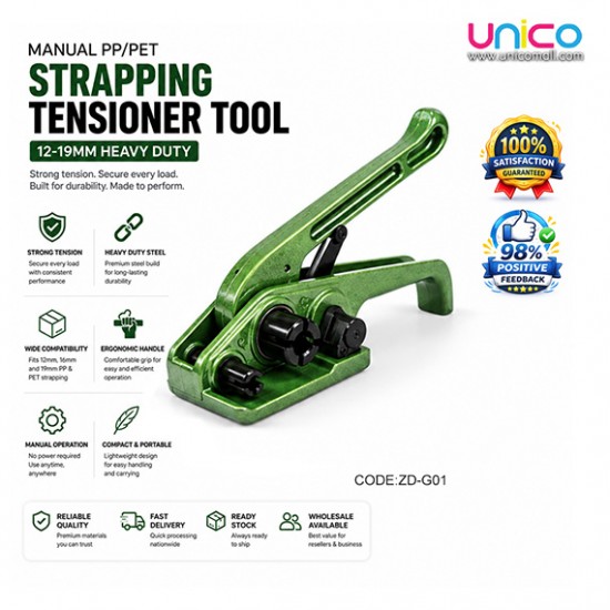 Manual PP/PET Strapping Tensioner Tool 12-19mm Heavy Duty