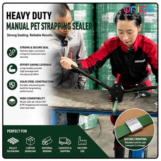 Heavy Duty Manual PET Strapping Sealer 16–19mm Solid Steel Tool