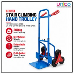 Heavy Duty Stair Climbing Hand Trolley: 3 Wheel Foldable Design