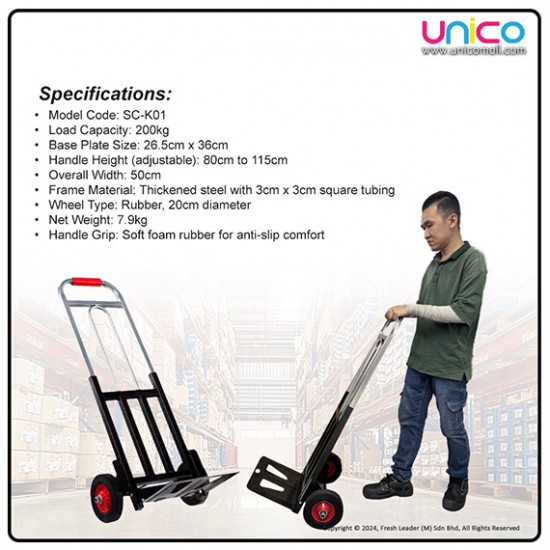 Foldable Heavy Duty Hand Cart Trolley – 200kg Load Capacity, Metal Frame for Home & Warehouse Use Foldable Heavy Duty Hand Cart Trolley – 200kg Load Capacity, Metal Frame for Home & Warehouse Use
