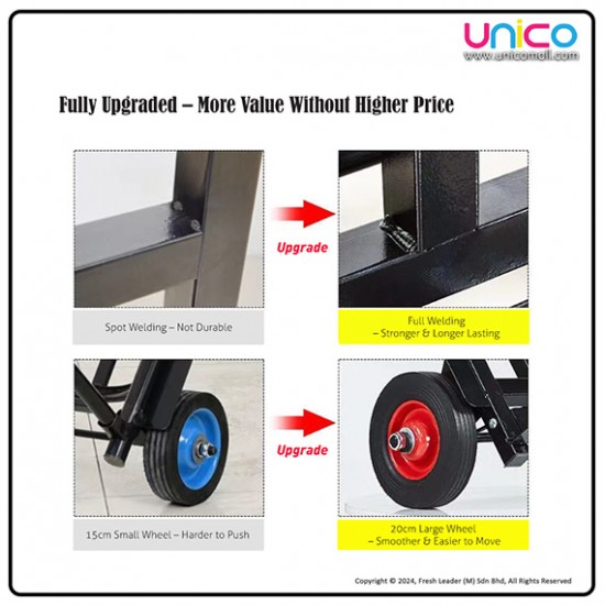 Foldable Heavy Duty Hand Cart Trolley – 200kg Load Capacity, Metal Frame for Home & Warehouse Use Foldable Heavy Duty Hand Cart Trolley – 200kg Load Capacity, Metal Frame for Home & Warehouse Use