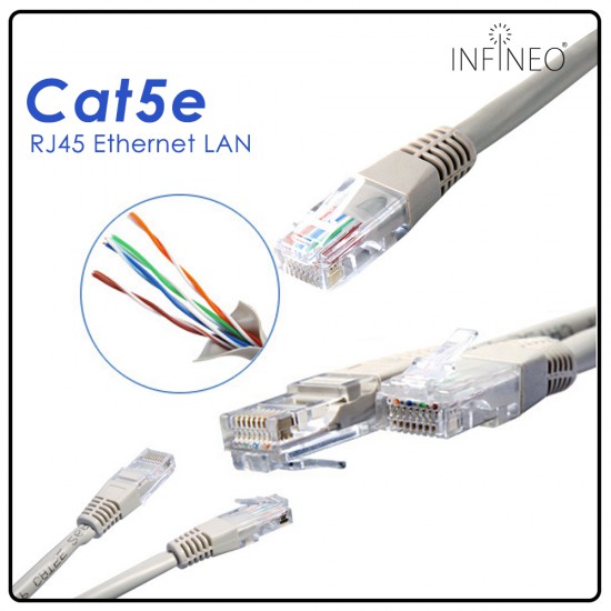 INFINEO Network Cable Cat5e RJ45 Ethernet LAN (10 meters)
