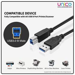 Fast Data Transfer: USB 3.0 AM to BM Printer Cable | Unicomall