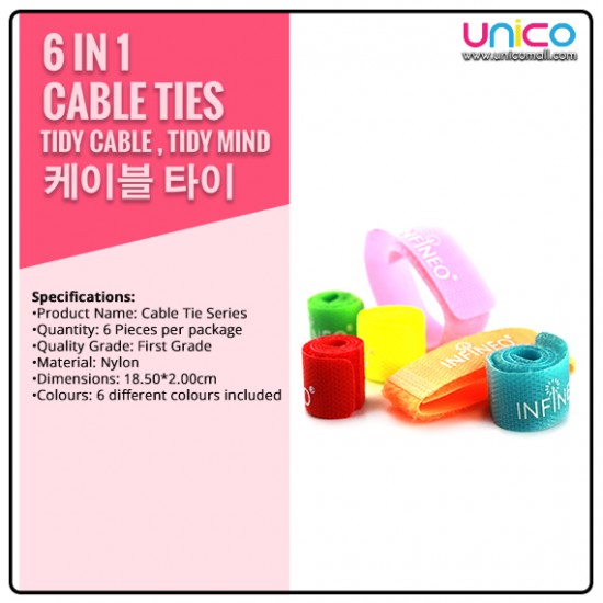 Infineo 6 in 1 Cable Ties: Your Ultimate Cable Management Solution at Unicomall.com