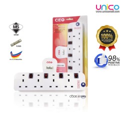 Unicomall SIRIM Certified 4 Way T Adaport Socket - High-Quality Power Solutions