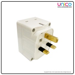 Unicomall 13Amp 3 Way 3 Pin Adapter: SIRIM Certified Power Solution