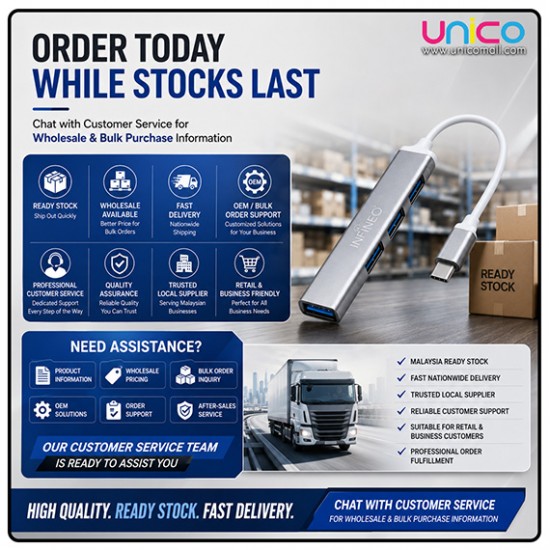 INFINEO USB C Hub 4 Port USB 3.0 Adapter 5Gbps for Laptop & PC