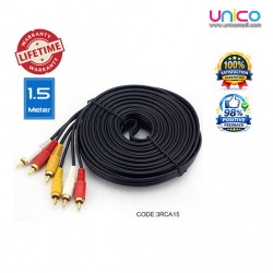 3 RCA Male to 3 RCA Male 1.5M AV RCA Cable