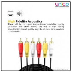 3 RCA Male to 3 RCA Male 1.5M AV RCA Cable