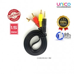 Mini Jack Male 3.5mm to RCA 3 IN 1 AUX Cable -1.5Meter