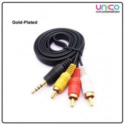 Mini Jack Male 3.5mm to RCA 3 IN 1 AUX Cable -1.5Meter