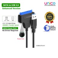 High-Speed USB 3.0 to SATA Adapter with Power – 2.5/3.5 Inch HDD & SSD Converter, Up to 260MB/s