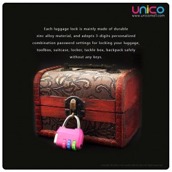 Secure Your Travel with Unicomall's Luggage Lock Key – 3 Colourful Password Lock Options